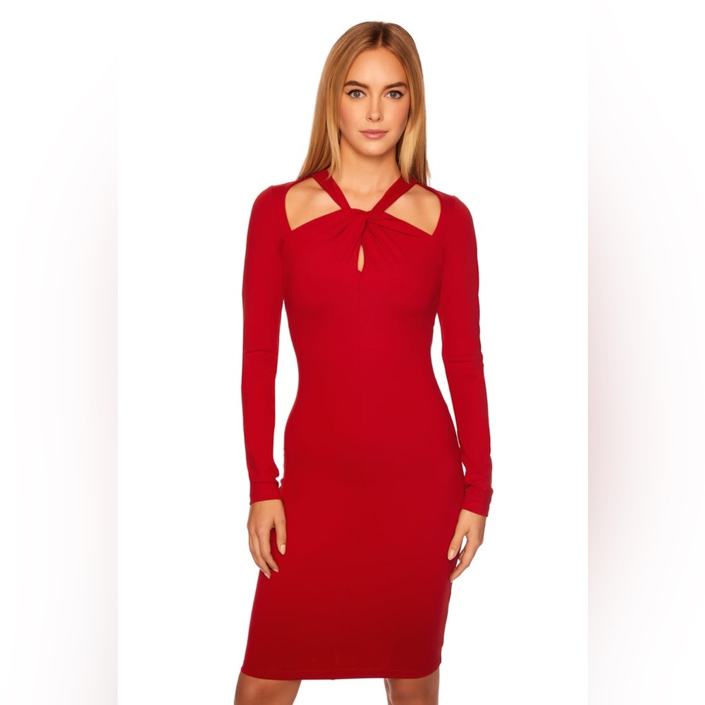 Susana Monaco Revolve Twist Front Keyhole Midi Dress in Siren size Medium